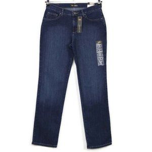 Lee Relaxed Fit Straight Leg Jeans Mid Rise Stretch‎ Dark 6 x 31